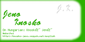 jeno knosko business card